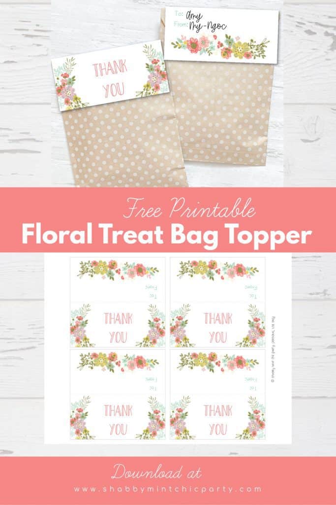 free spring thank you treat bag topper