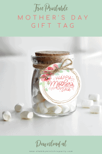Mothers Day gift tag floral wreath on a jar full of candy