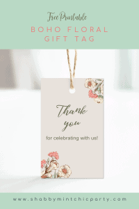 free printable boho floral gift tags