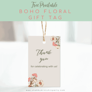boho floral printable gift tag freebie