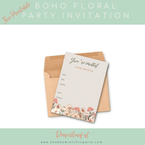 boho floral invitation fill-in free printable