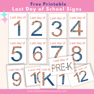 Floral blue last day of sale signs free printable