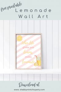 Printable Lemonade wall art