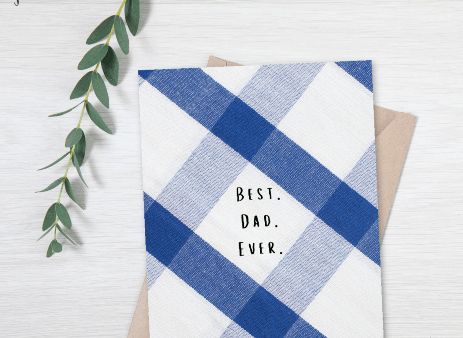 Father's DAy foldable card free printable blue and white colors