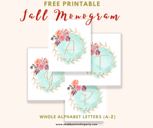 fall monogram free printable letters from a-z