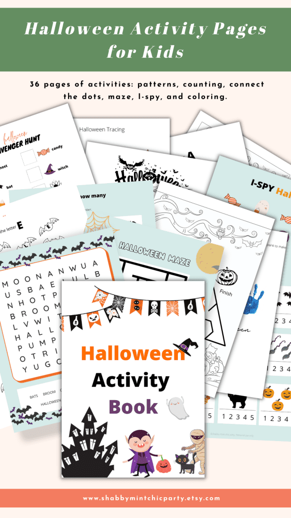 preschool halloween activity pages