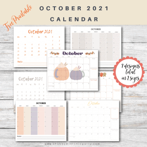 free monthly calendar october 2021 7 designs