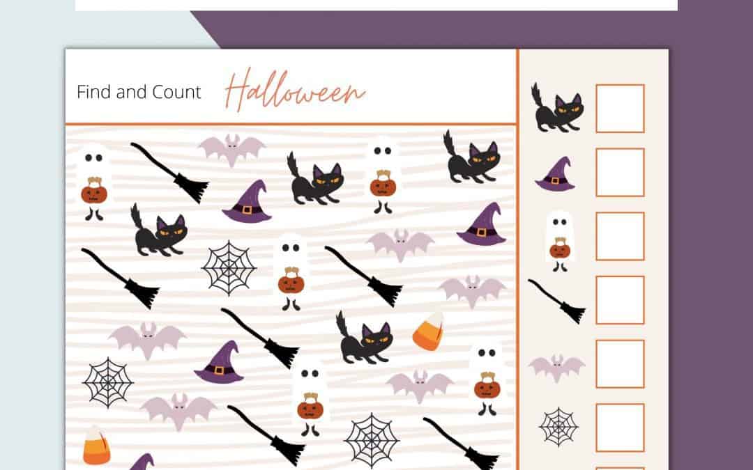 free printable find and count halloween