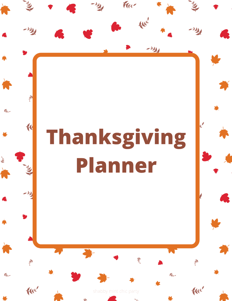 Thanksgiving planner cover page free holiday planner
