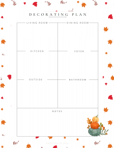 thanksgiving planner with decoration planning
