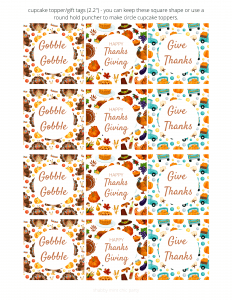 free thanksgiving planner with gift tags cupcake toppers