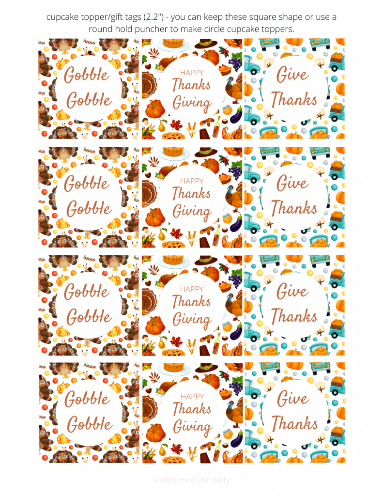 free thanksgiving planner with gift tags cupcake toppers