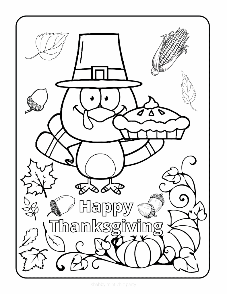 thanksgiving planner with color page