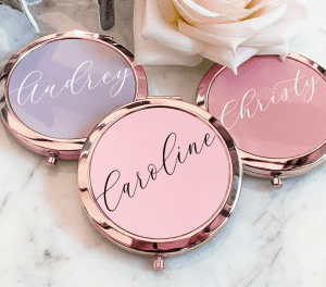 personalized mirror compact for your girl friend or little girl