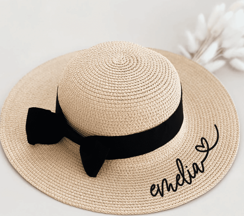Girl and women gift idea - personalized beach hat