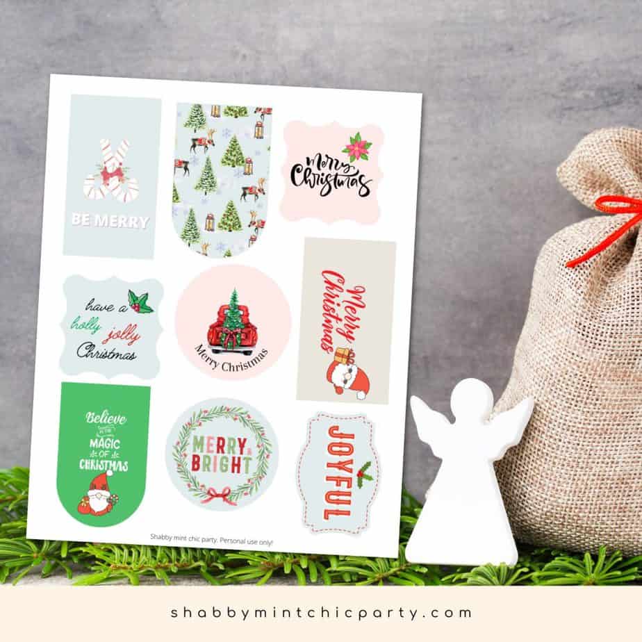 Christmas gift tags free printable 9 different designs and sizes