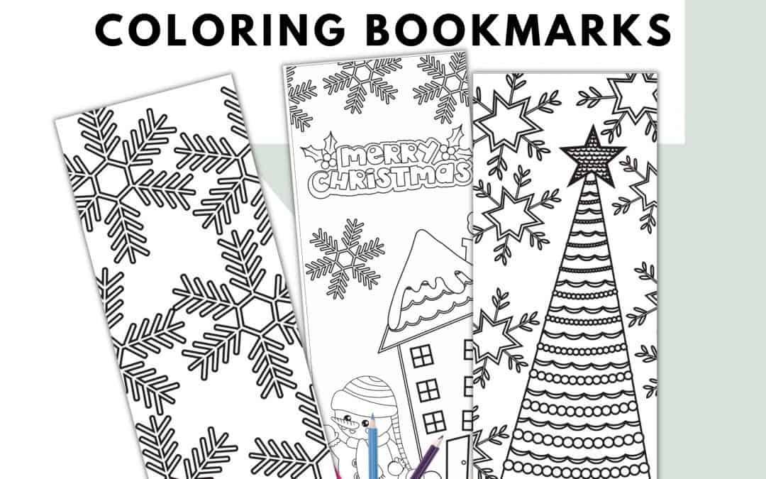 Free Printable Winter and Christmas Coloring Bookmarks: 3 Designs to Color