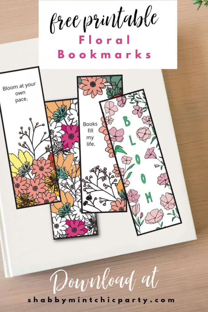Example of the 2x6 inches floral bookmarks in 4 different designs. 