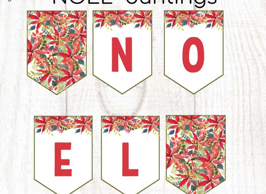free printable NOEL bunting for christmas banner