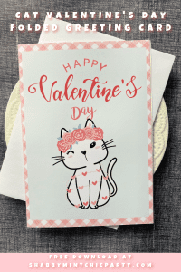 5x7 Cat Valentine's Day folded card free printable