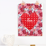 Free Printable Floral Heart Valentine’s Day Wall Art