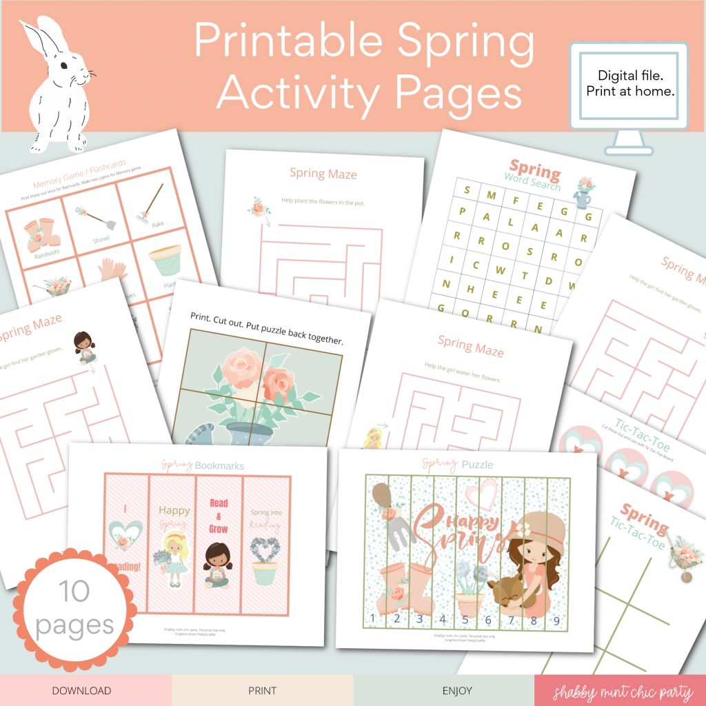 spring easter activity pages for sale on etsy