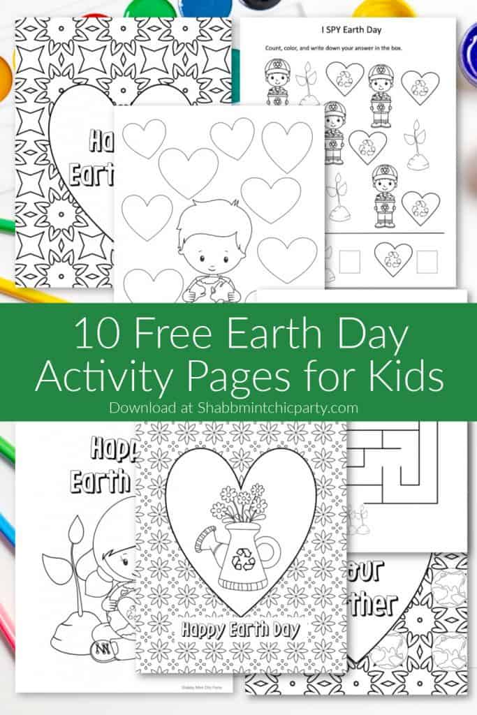 10 free Earth Day activity pages for kids Prek-K.
