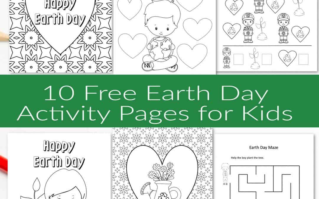 free Earth Day activity pages 10 total coloring, mazes and I spy