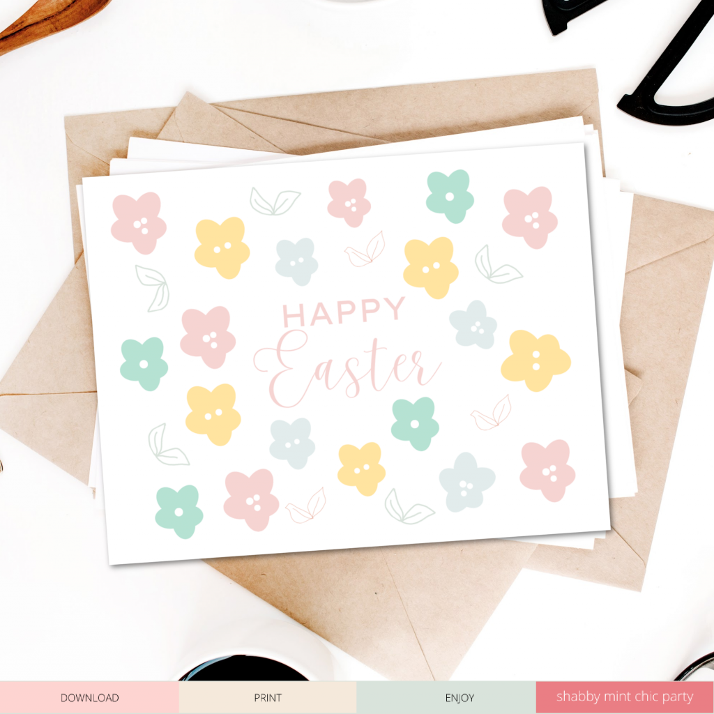 free printable happy Easter folded card