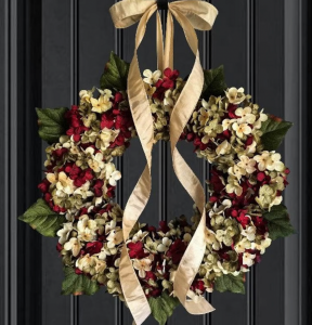 Christmas Wreath with gold accents on sale on Etsy