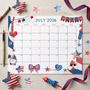 July 2026 printable calendar freebie